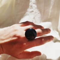 Black Agate Carved Ring|Exquisite Ring