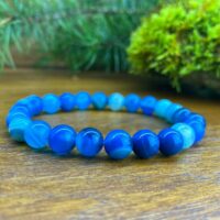 Blue Agate Pearl Bracelet - Large Sizes Available