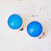 Color Changing Mood Stone Clip On Earrings, Silver Plated Clip...