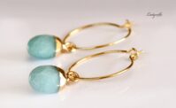 Creole Jade Earrings / Heavenly Earrings / Gemstone Jewelry /...