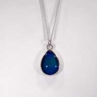 Droplet/Pear Shaped Mood Necklace | Multiple Choice Sterling Silver Chain...