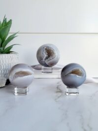 Druzy agate crystal sphere, Sparkling healing meditation decor crystal ball