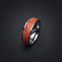 Handmade Mood changing ring, Thermochromic ring, Mexican fire opal, Tungsten...