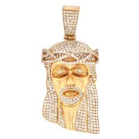 Jesus Diamond Pendant 14k Yellow Gold 9.00ct, Custom Made, Fashionable...