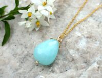Light Blue Jade Necklace - Jade Necklace - Gemstone Necklace...