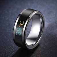 Men Temperature Stainless Steel Mood Ring, Chancing Color Ring, Anxiety...