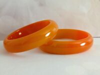 Orange Jade bangle bracelet, solid Jade bangle, Chinese Jade bracelet