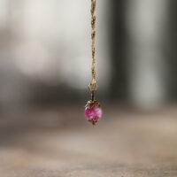 Pink Jade Crystal Healing Gold Necklace. Jade Necklace. Valentines Gift...