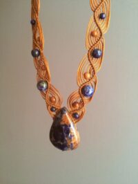 Sodalite macrame necklace, Teardrop blue Sodalite necklace, Macrame jewelry, natural...