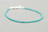 Super Tiny Blue teal Malaysian Jade bracelet.Sterling silver clasp.Teal color...