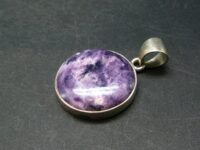Tiffany Stone Violet Flame Opal Silver Pendant from USA -...